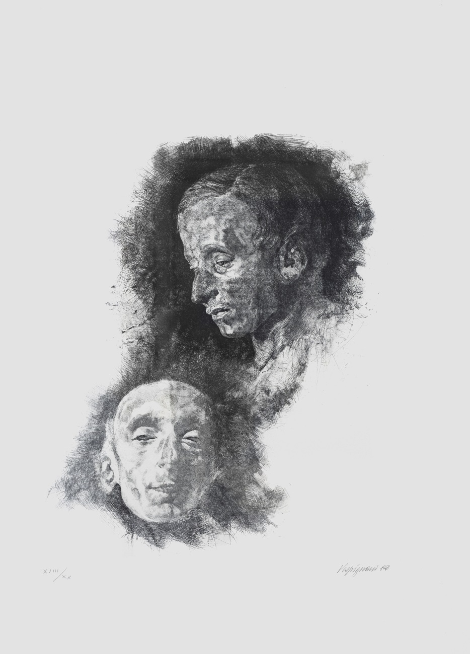 Ritratto e maschera funeraria di Giacomo Leopardi | Renzo Vespignani