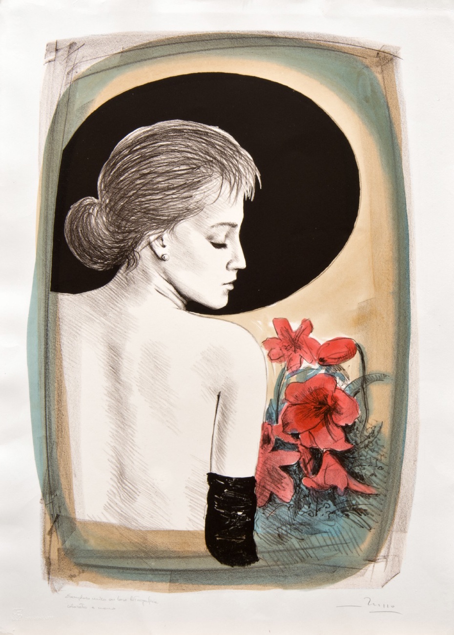 Diva con fiori rossi | Mario Russo